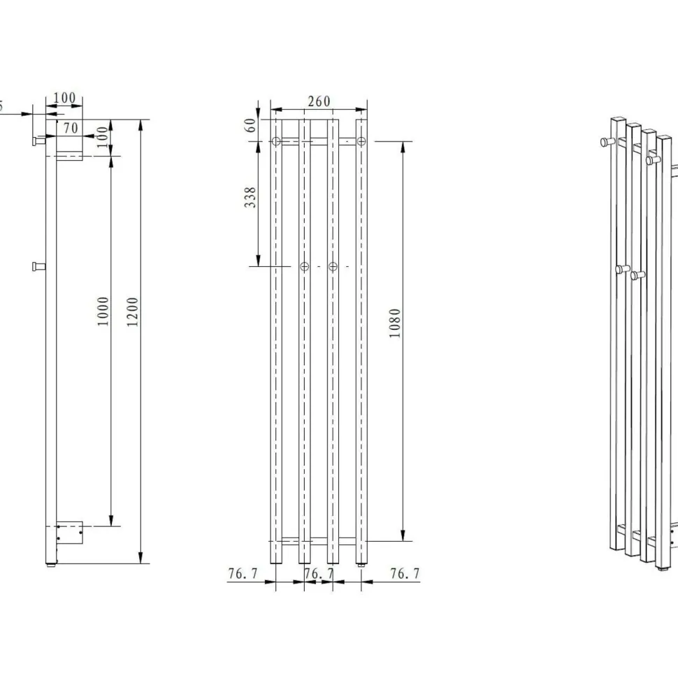 Pyyhekuivain Bathlife List 260 mattamusta 70W oikea