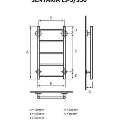 Pyyhekuivain Sentakia LS-5/350 378x720 mm vesi kromi