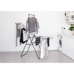 Pyykinkuivausteline Brabantia HangOn 25m + tanko musta