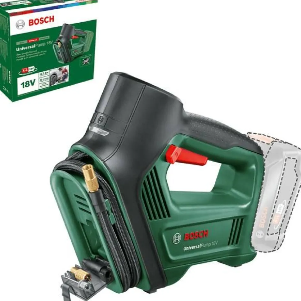 Renkaidenvaihtopaketti Bosch UniversalPump + UniversalImpactDrive 18V-350, 18V, 2.5Ah akulla