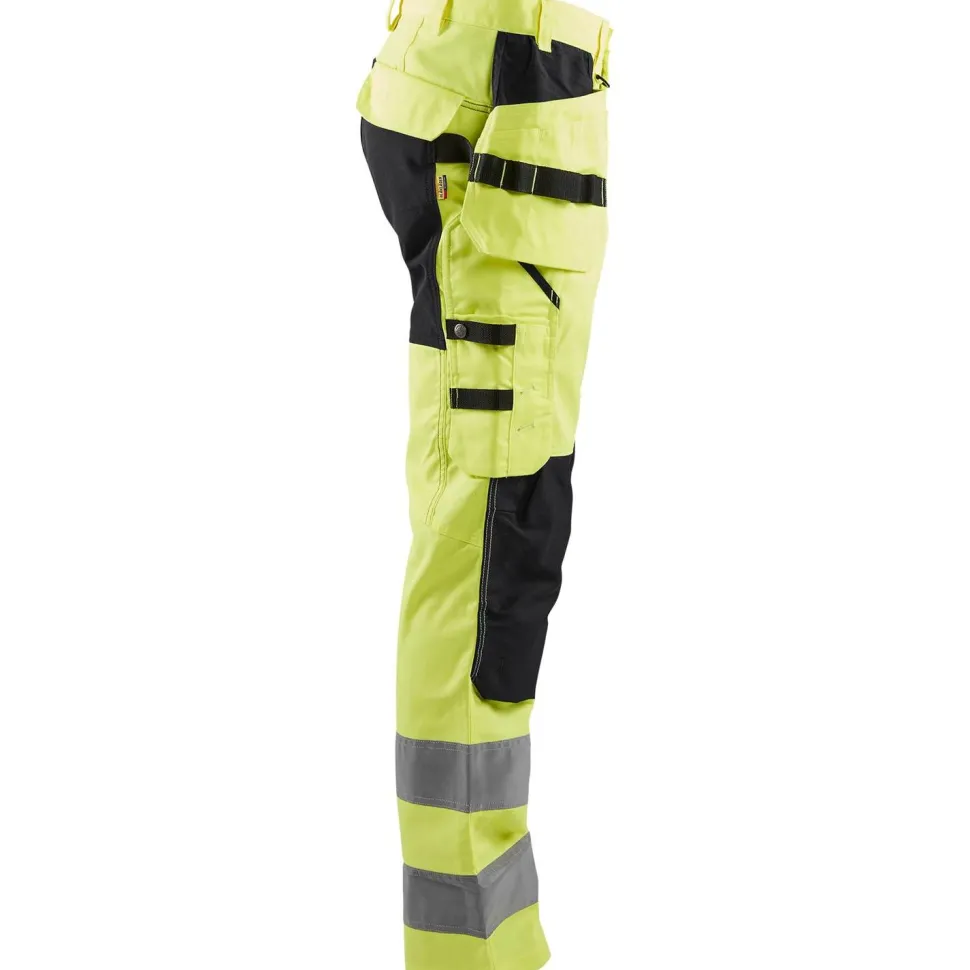 Riipputaskuhousut Blåkläder 1552 Highvis Stretch huomiokeltainen/musta