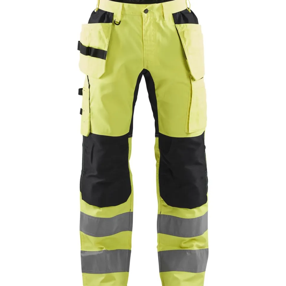 Riipputaskuhousut Blåkläder 1552 Highvis Stretch huomiokeltainen/musta