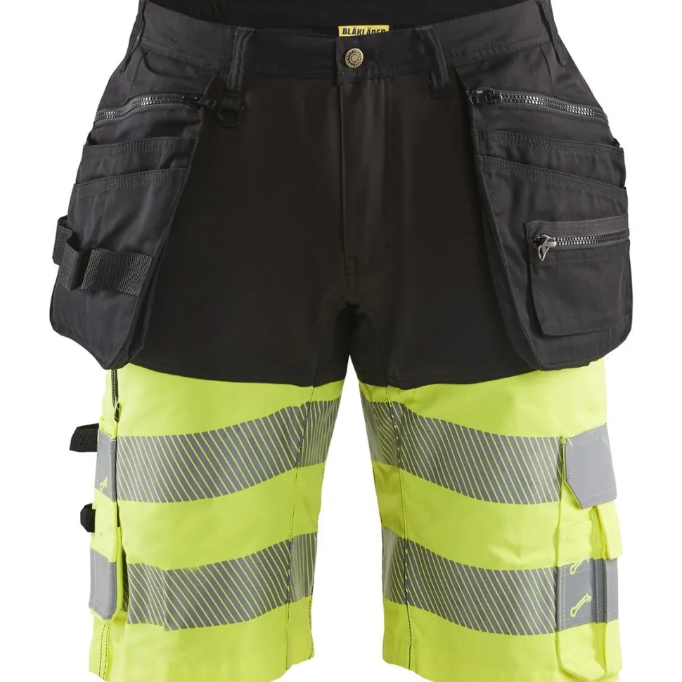 Riipputaskushortsit Blåkläder 1596 Highvis Stretch musta/huomiokeltainen