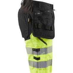 Riipputaskushortsit Blåkläder 1596 Highvis Stretch musta/huomiokeltainen