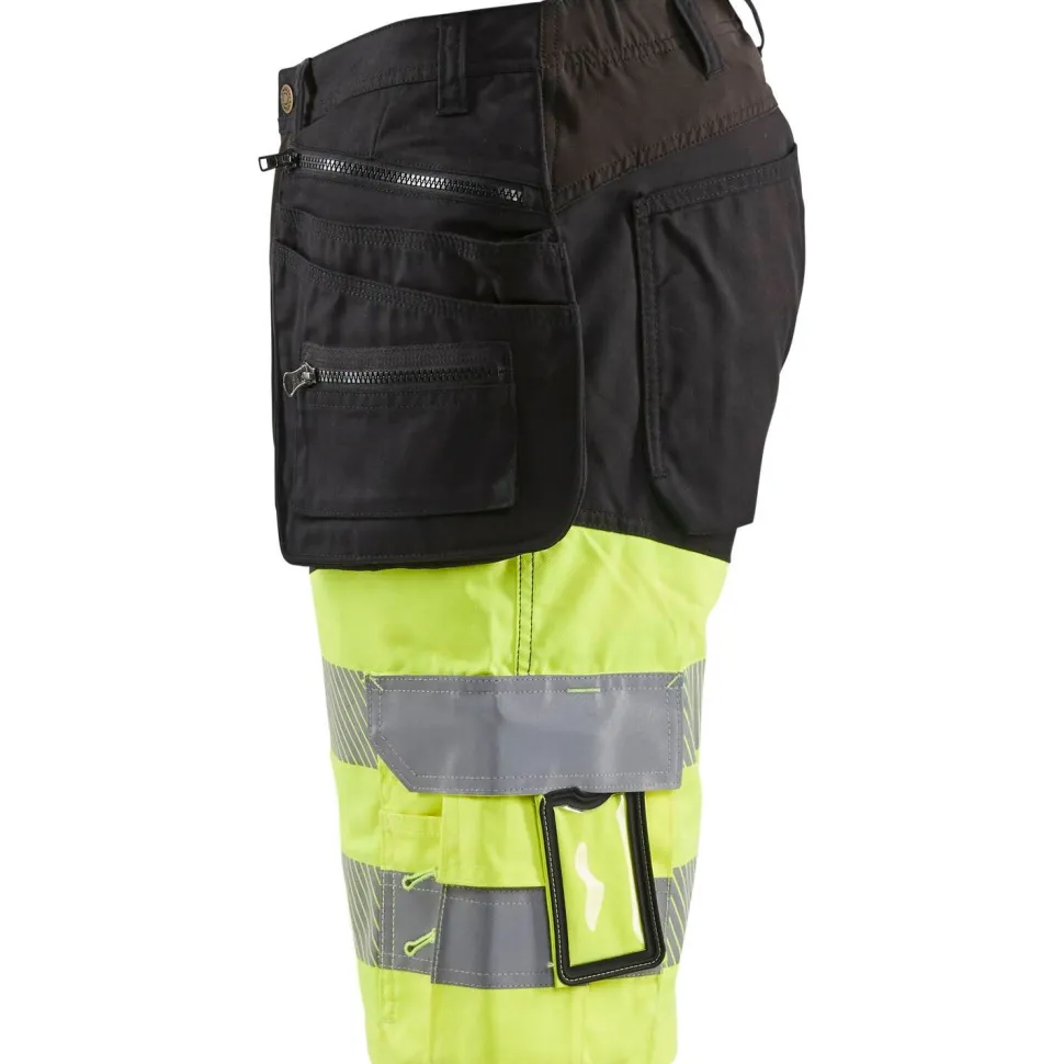 Riipputaskushortsit Blåkläder 1596 Highvis Stretch musta/huomiokeltainen