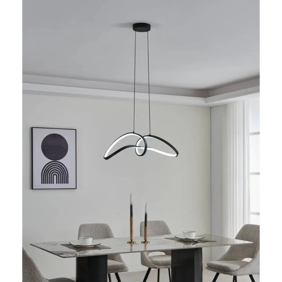 Riippuvalaisin Eglo Calarossa-z LED RGB CCT musta/valkoinen