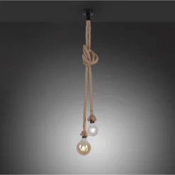 Riippuvalaisin LeuchtenDirekt Rope 2xE27 Ø10 cm beige