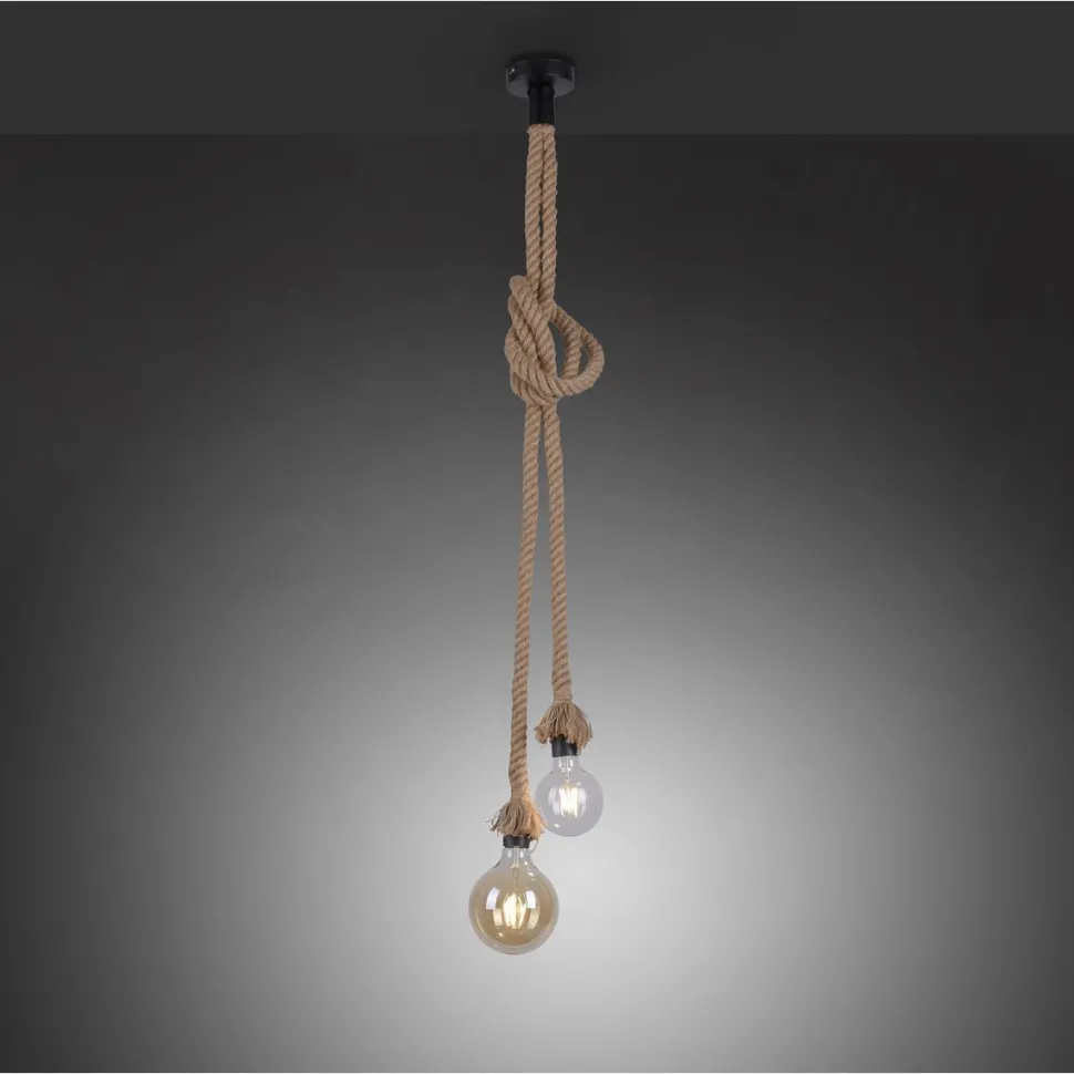 Riippuvalaisin LeuchtenDirekt Rope 2xE27 Ø10 cm beige
