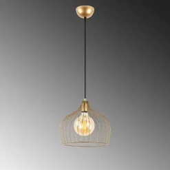 Riippuvalaisin Linento Lighting Bek, Ø30cm, säädettävä korkeus, kulta