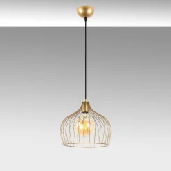 Riippuvalaisin Linento Lighting Bek, Ø30cm, säädettävä korkeus, kulta