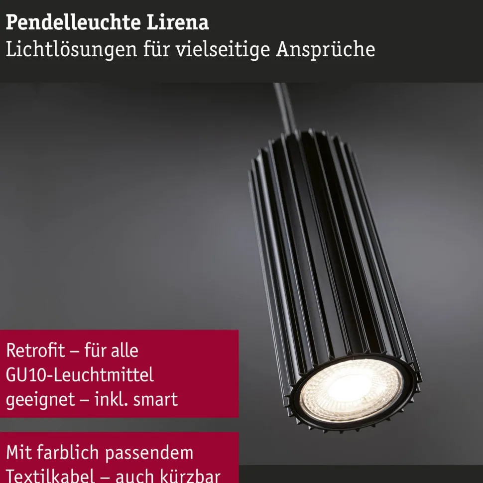 Riippuvalaisin Paulmann Lirena GU10 max. 10W metalli, mattamusta