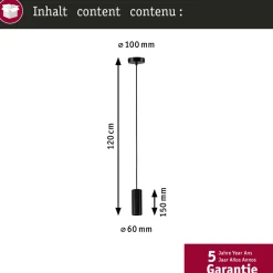 Riippuvalaisin Paulmann Lirena GU10 max. 10W metalli, mattamusta