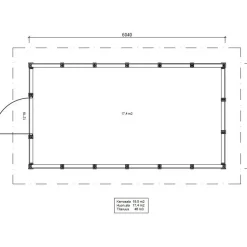 Roskakatos Timburg RK19, 6040x3236mm, 19.5m², puuvalmis