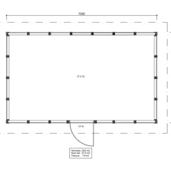 Roskakatos Timburg RK30, 7040x4236mm, 29.8m², puuvalmis