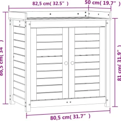 Ruukutuspöytä hyllyllä 82,5x50x86,5 cm, eri värejä (33975)