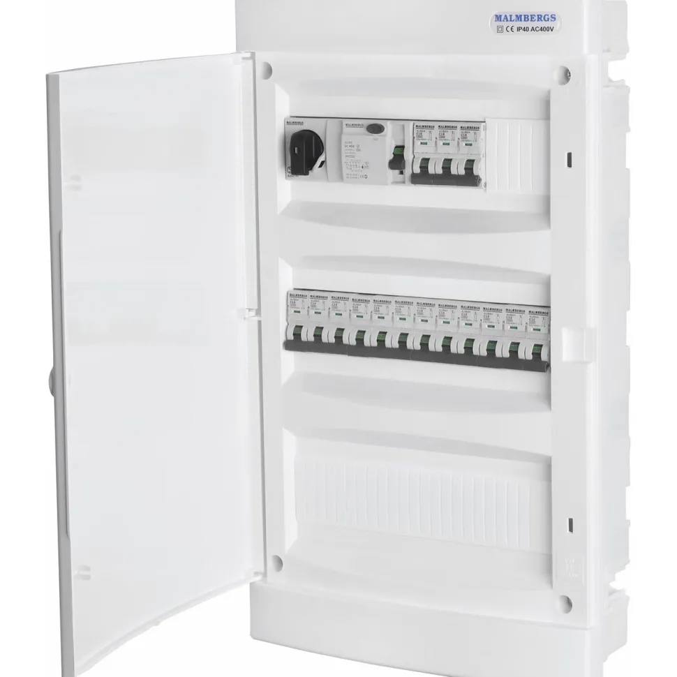 Ryhmäkeskus Malmbergs 3x12 modulia, IP40, uppoasennus