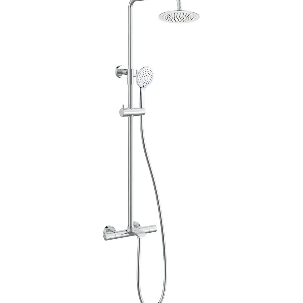 Sadesuihkusetti Bathlife Brusa, termostaattihanalla, suihkupää ⌀240mm, juoksuputkella, kiiltävä kromi