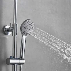 Sadesuihkusetti Bathlife Glimma, termostaattihanalla, hierova suihku, suihkupää ⌀200mm, kromi