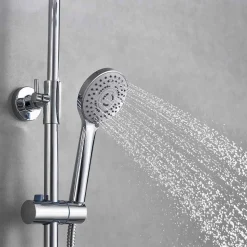 Sadesuihkusetti Bathlife Glimma, termostaattihanalla, hierova suihku, suihkupää ⌀200mm, kromi