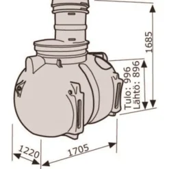 Saostussäiliö Uponor 1m³ 2-osastoinen