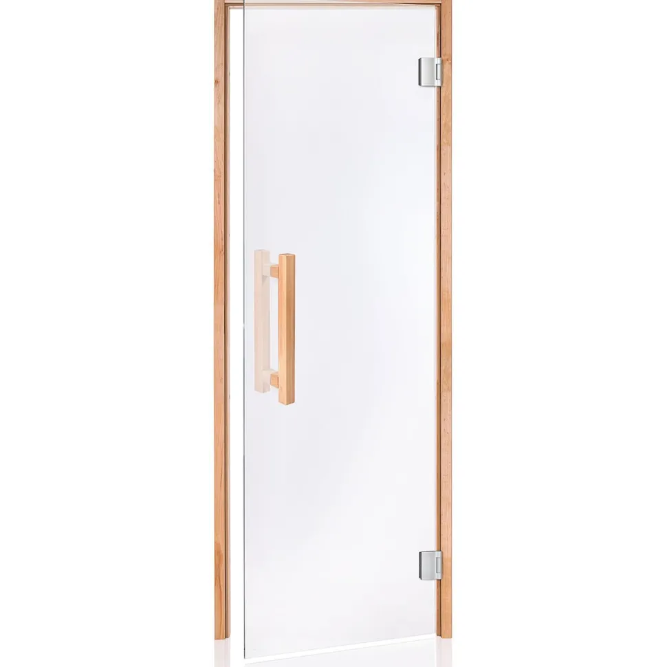 Saunan lasiovi Andres Glass Comfort, leppäkarmi, eri kokoja, eri värejä
