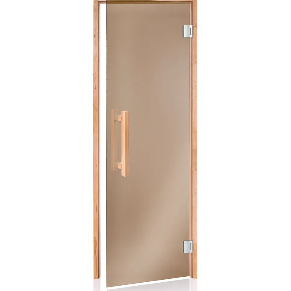 Saunan lasiovi Andres Glass Comfort, leppäkarmi, eri kokoja, eri värejä