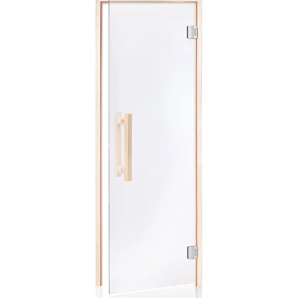 Saunan lasiovi Andres Glass Comfort, haapakarmi, eri kokoja, eri värejä