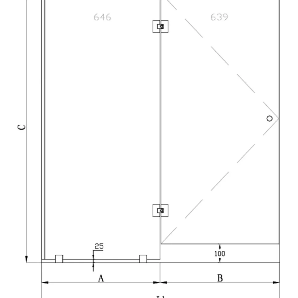 Saunan lasiseinä Hietakari Classic 652 ovi + sivuseinä
