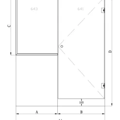 Saunan lasiseinä Hietakari Classic 659 ovi + sivulasi