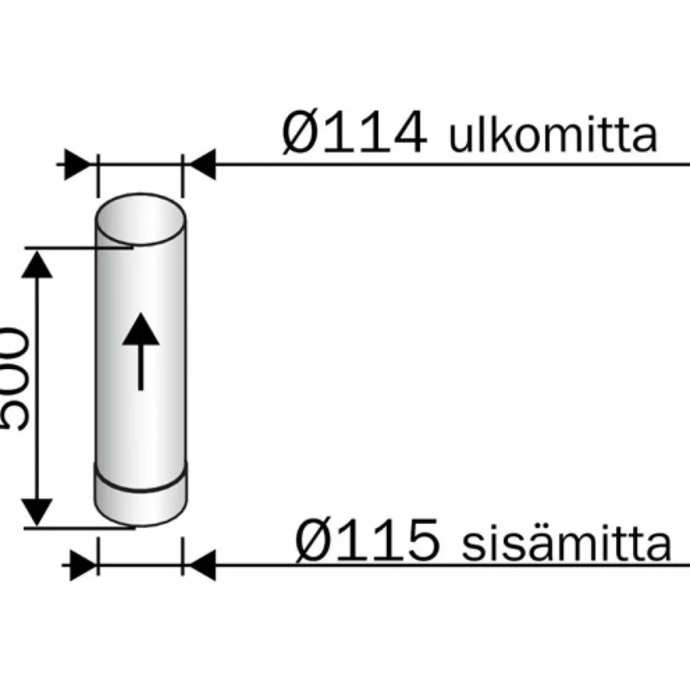 Savuputki/hormi Harvia 0,5 m/115 mm RST