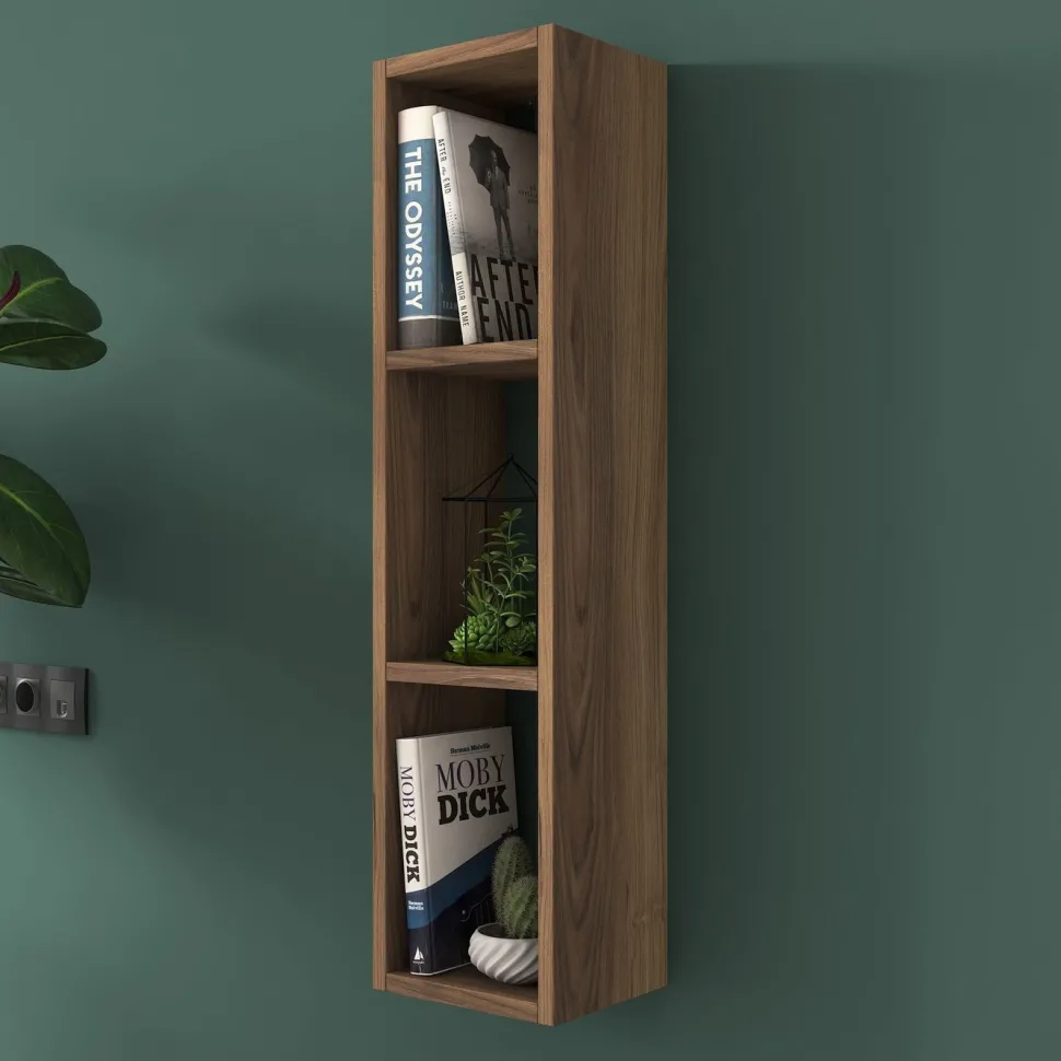 Seinähyllykkö Linento Furniture E3-224, 22.1x90cm, tummanruskea
