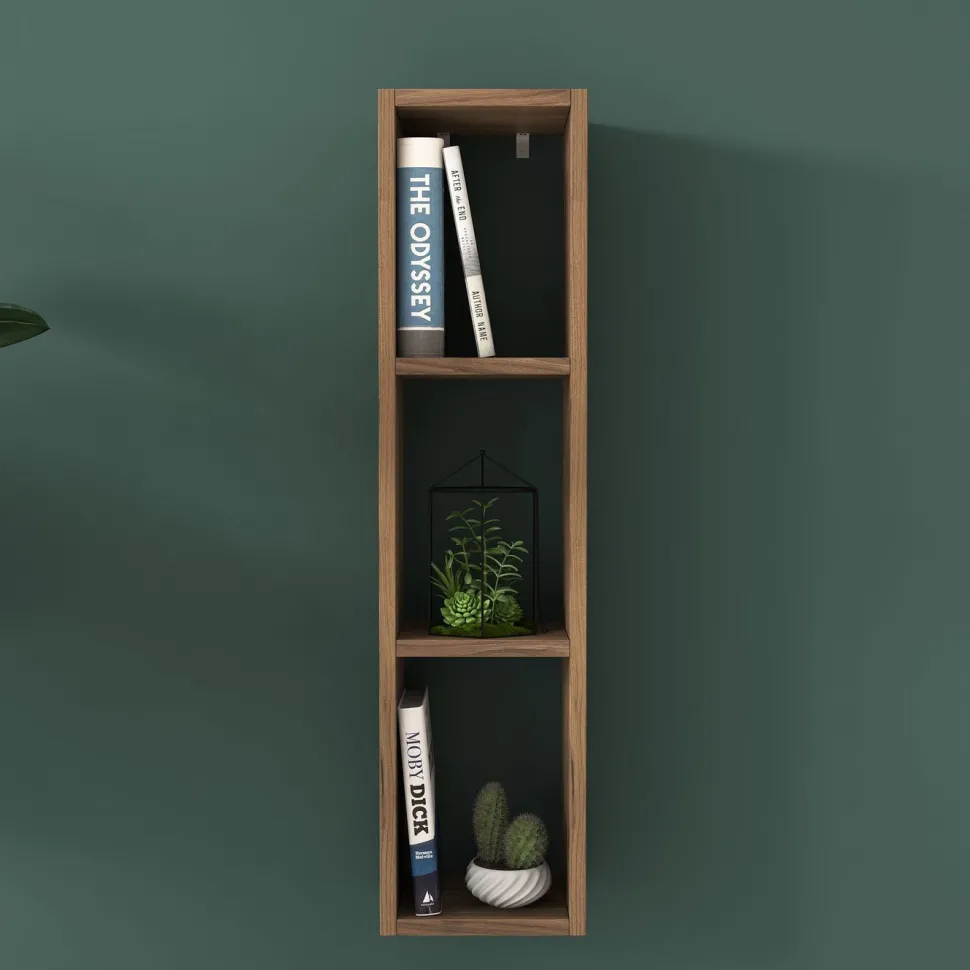 Seinähyllykkö Linento Furniture E3-224, 22.1x90cm, tummanruskea