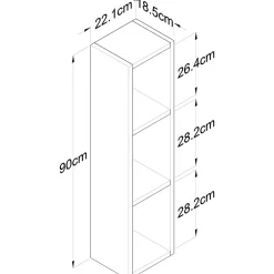 Seinähyllykkö Linento Furniture E3-224, 22.1x90cm, tummanruskea