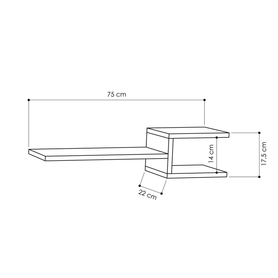 Seinähylly Linento Furniture Fork, valkoinen