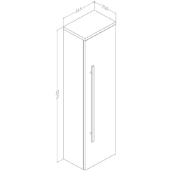 Seinäkaappi Harma Serena 351x250x1400 mm valkoinen
