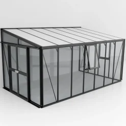 Seinäkasvihuone Vitavia Helena, lasi/polykarbonaatti, musta, eri kokoja
