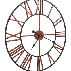 Seinäkello metalli 58 cm punainen