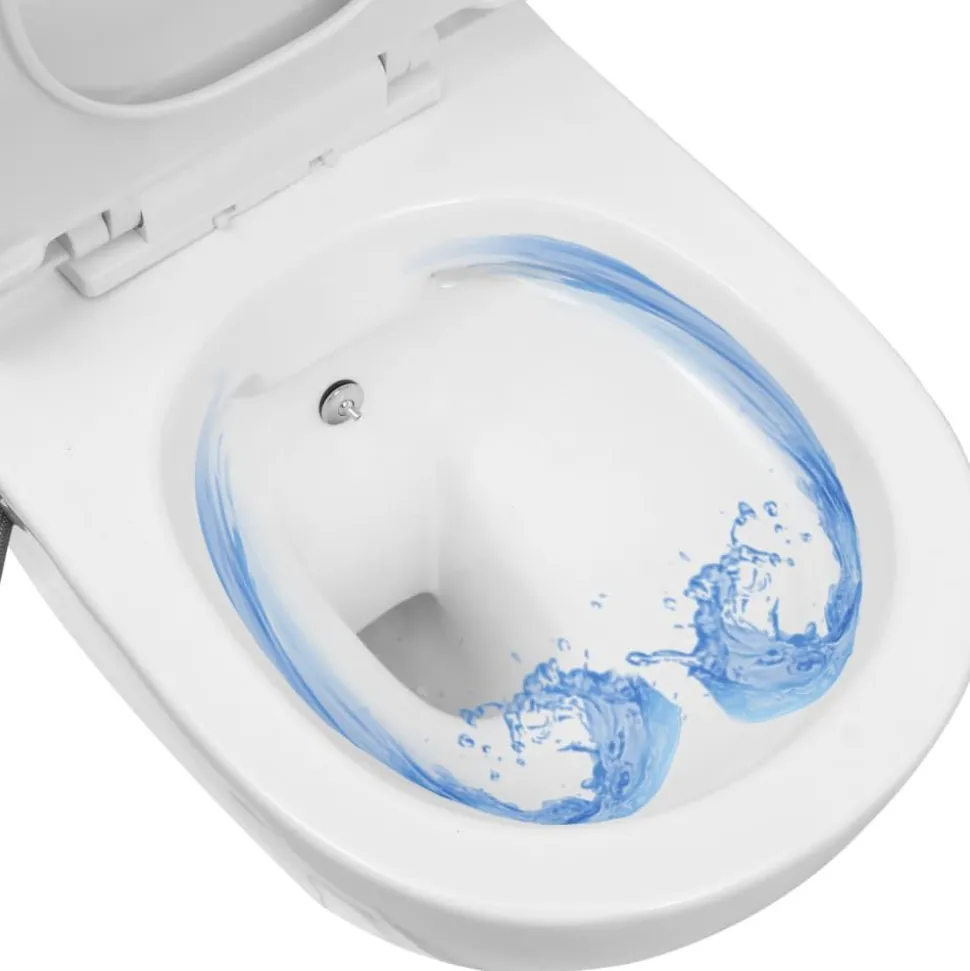 Seinäkiinnitettävä reunaton WC/bidee keramiikka valkoinen