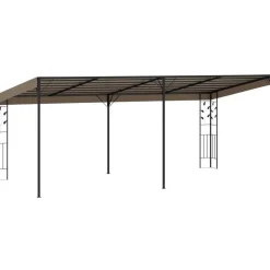 Seinään kiinnitettävä huvimaja 6x3x2,5 m harmaanruskea