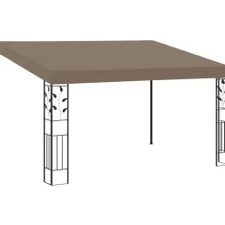 Seinään kiinnitettävä huvimaja 4x3x2,5 m harmaanruskea