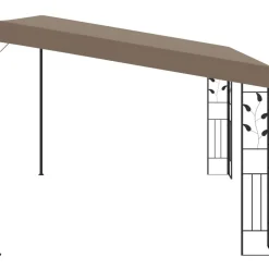Seinään kiinnitettävä huvimaja 4x3x2,5 m harmaanruskea