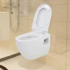Seinään kiinnitettävä WC-istuin keraaminen valkoinen