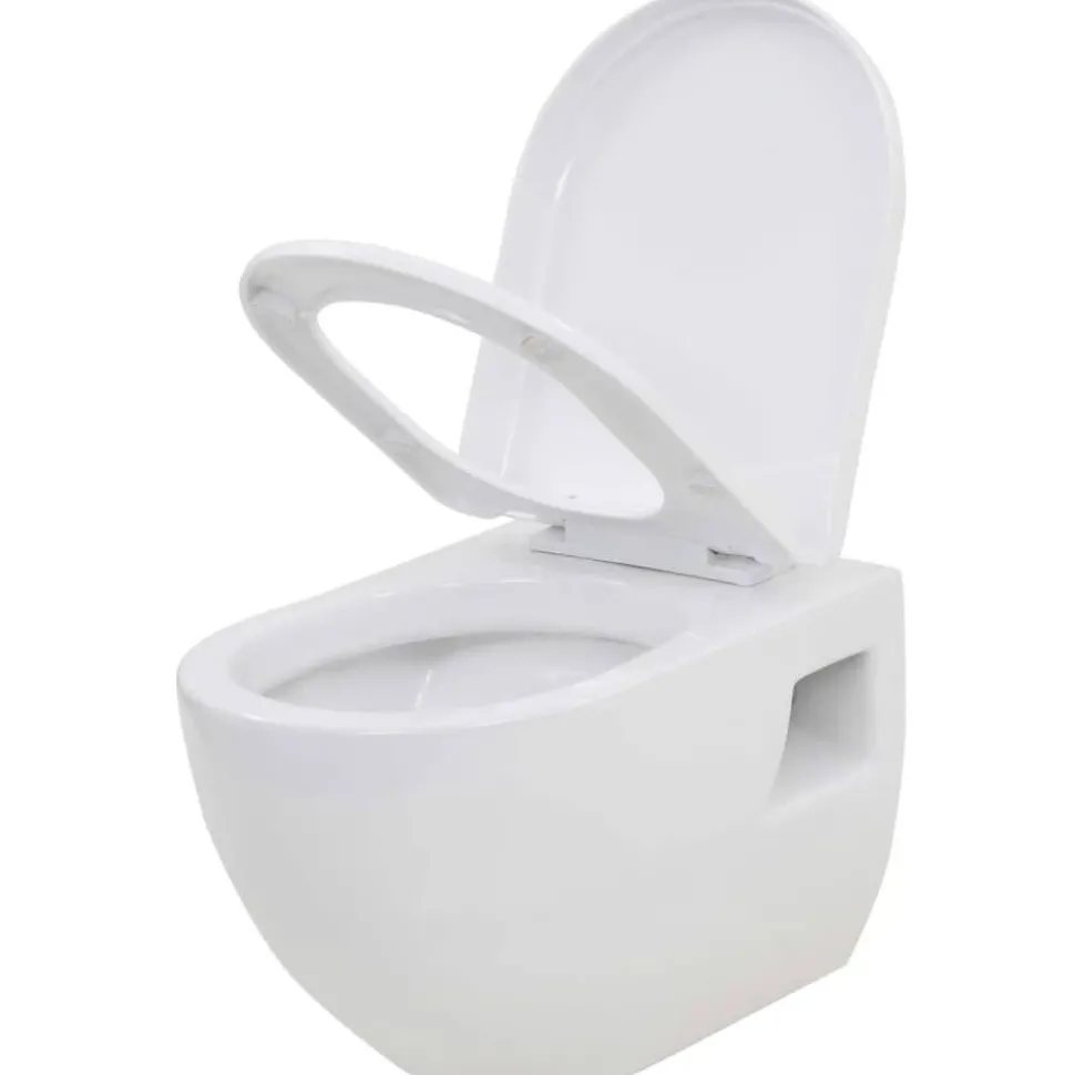 Seinään kiinnitettävä WC-istuin keraaminen valkoinen