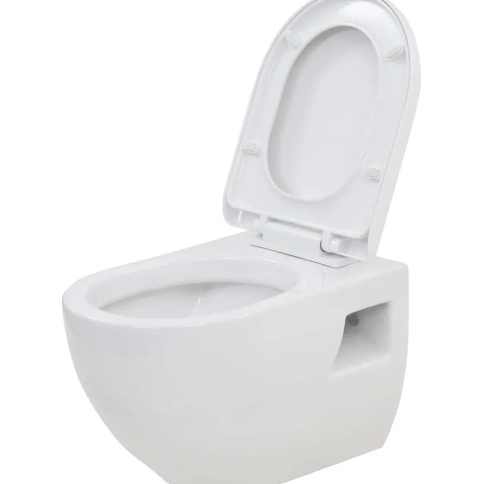 Seinään kiinnitettävä WC-istuin keraaminen valkoinen