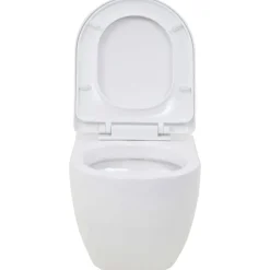 Seinään kiinnitettävä WC-istuin keraaminen valkoinen