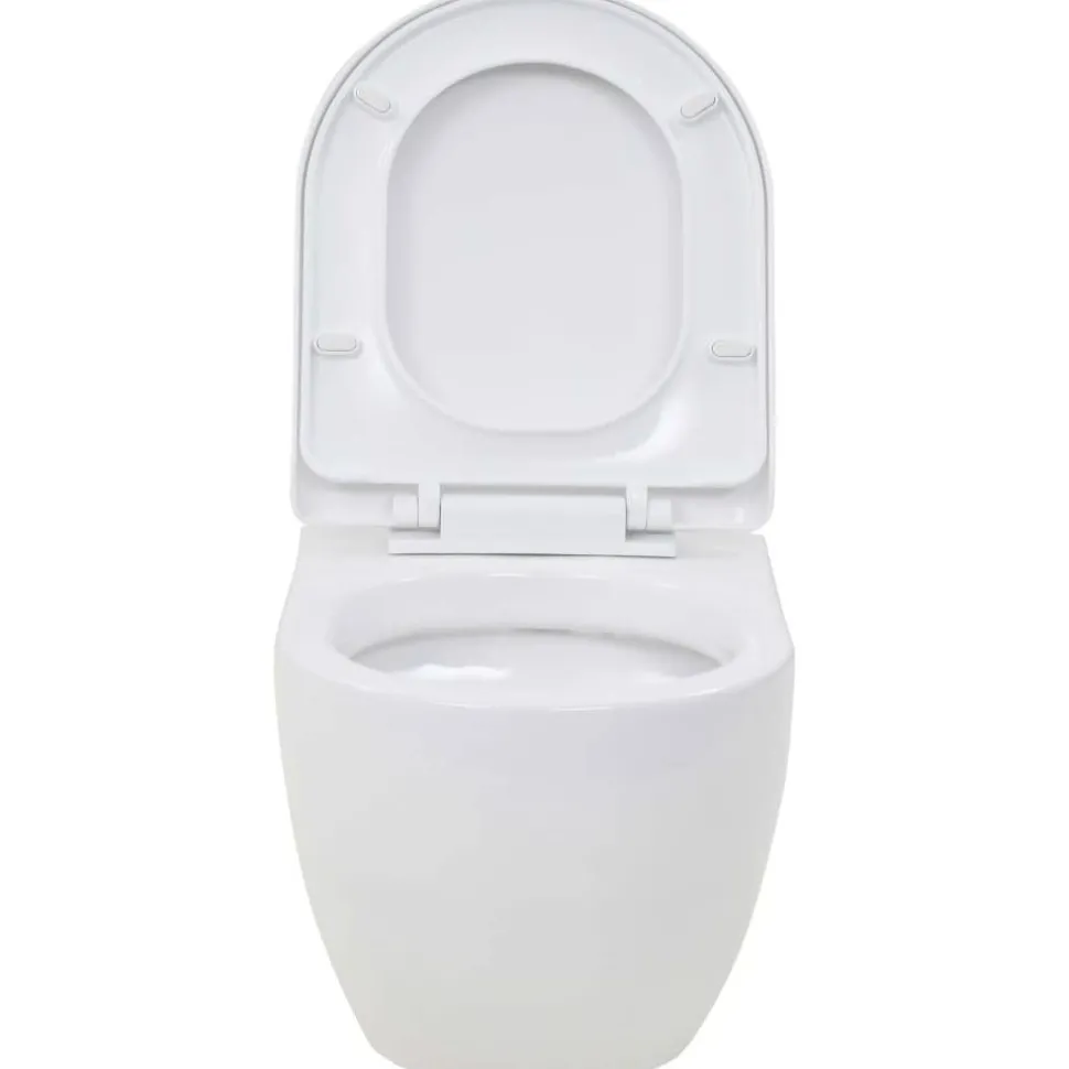 Seinään kiinnitettävä WC-istuin keraaminen valkoinen