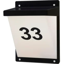 Seinä-/numerovalaisin Airam Vino, max 20W, 285x205mm, IP65, musta/opaali