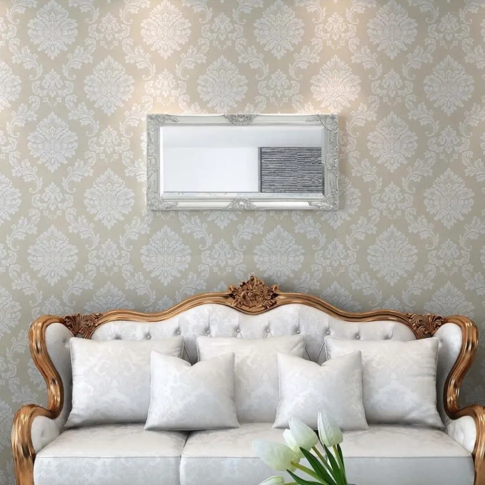 Seinäpeili barokkityylinen 100x50 cm hopea