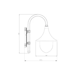 Seinävalaisin Kartano TR-U 245x375x440 mm musta