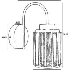 Seinävalaisin Linento Lighting 9041-1A, ø12cm, E27, max. 40W, IP20, kulta